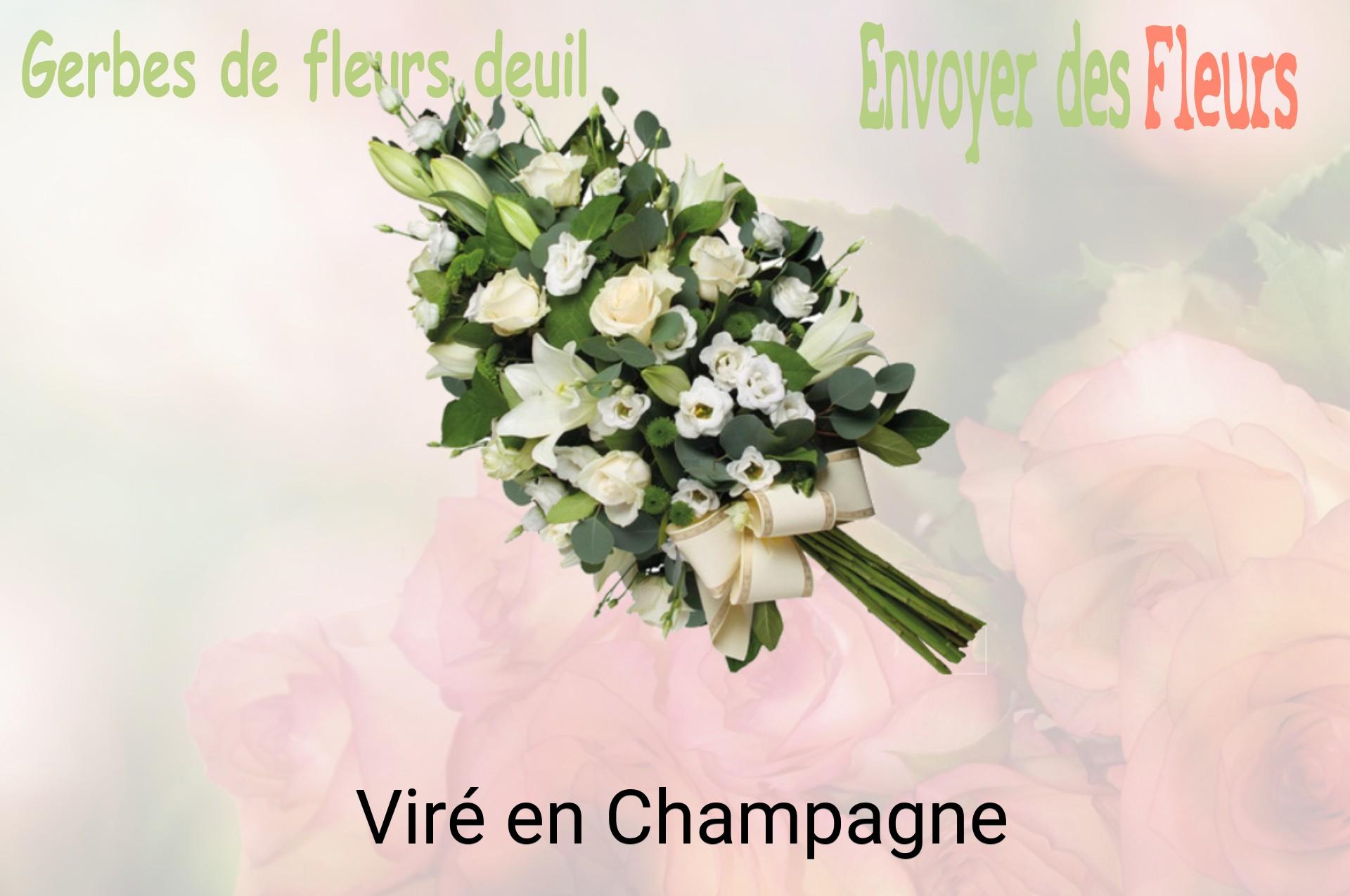Gerbe de fleurs de deuil livrée à Viré-en-Champagne